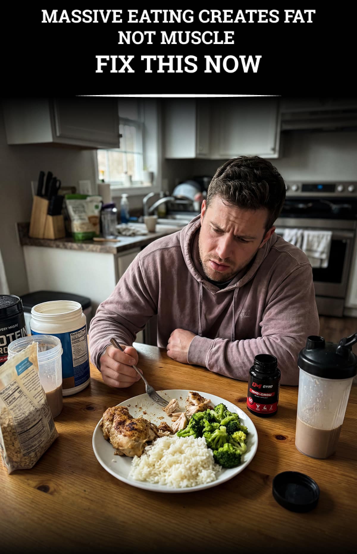 Eating 4,000 calories and still staying small is brutal. If surplus turns into belly fat instead of biceps, your muscle cells aren't using it—myostatin is blocking growth.