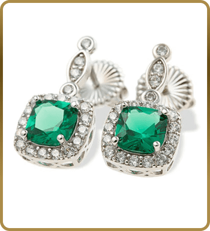 Luck Of The Irish™ 18K White Gold Earrings