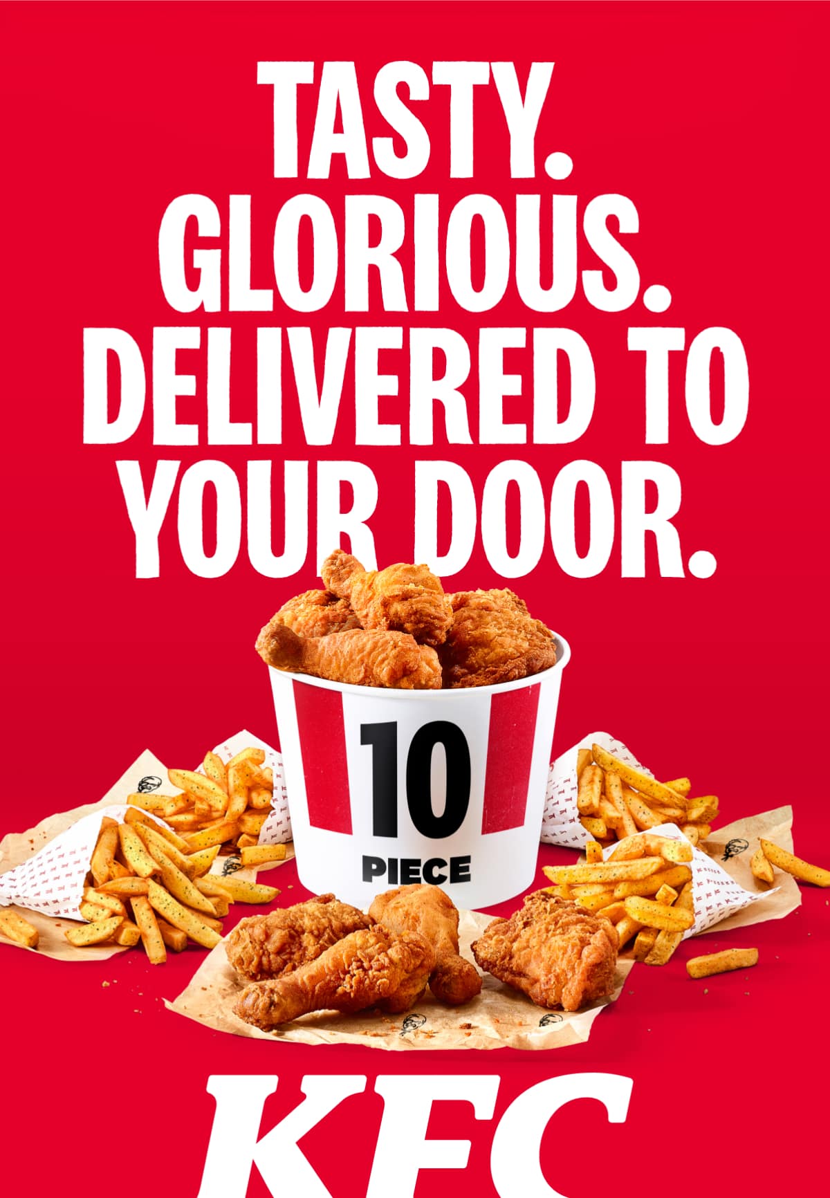 Get our seriously tasty 10pc Bargain Bucket delivered from £19.99 