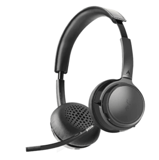 Wireless Stereo On-Ear Headset with Detachable Boom Mic