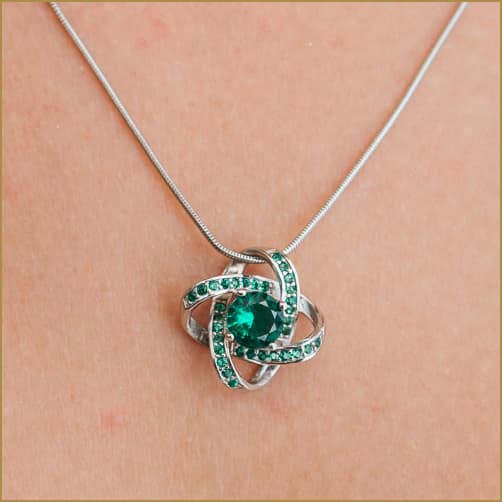 Celtic Knot Emerald Pendant