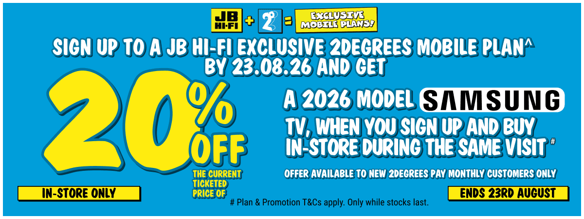 20% Off Samsung 2026 TVs with 2degrees
