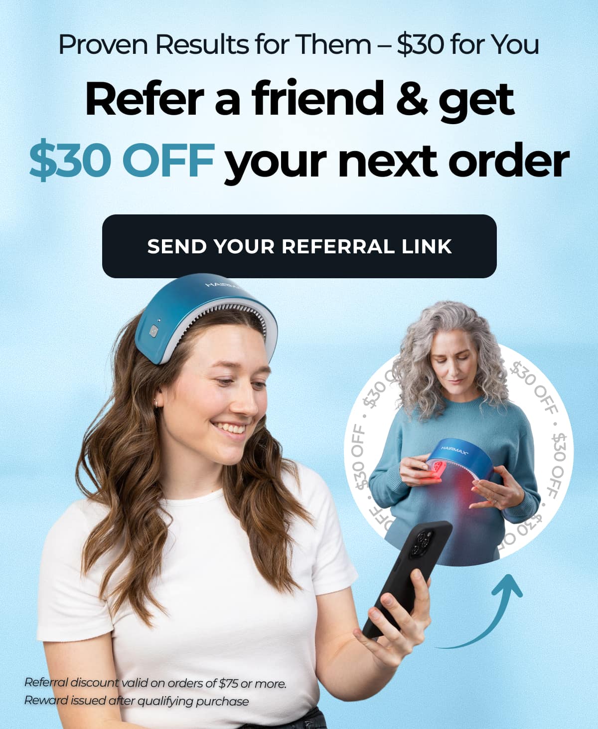 Proven Results for Them – $30 for You Refer a friend & get $30 OFF your next order