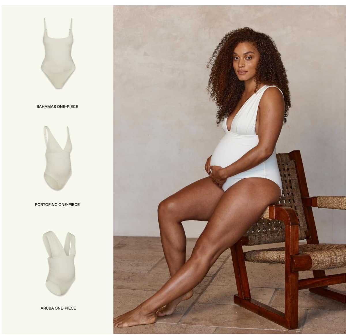 Maternity Aruba One Piece - Ivory – Monday Swimwear