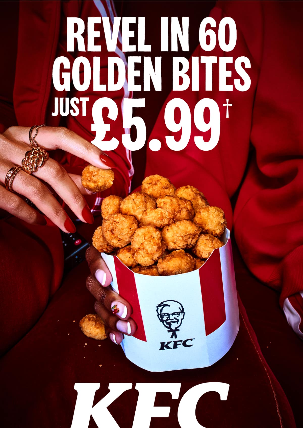 Relish our iconic 60pc Popcorn Chicken Bucket, just £5.99. 