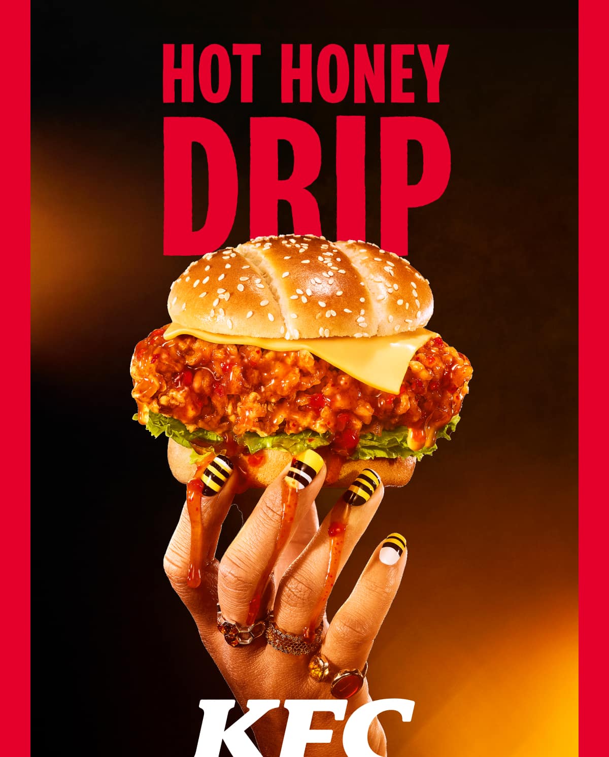 Feast on our NEW Hot Honey Drip Burger 
