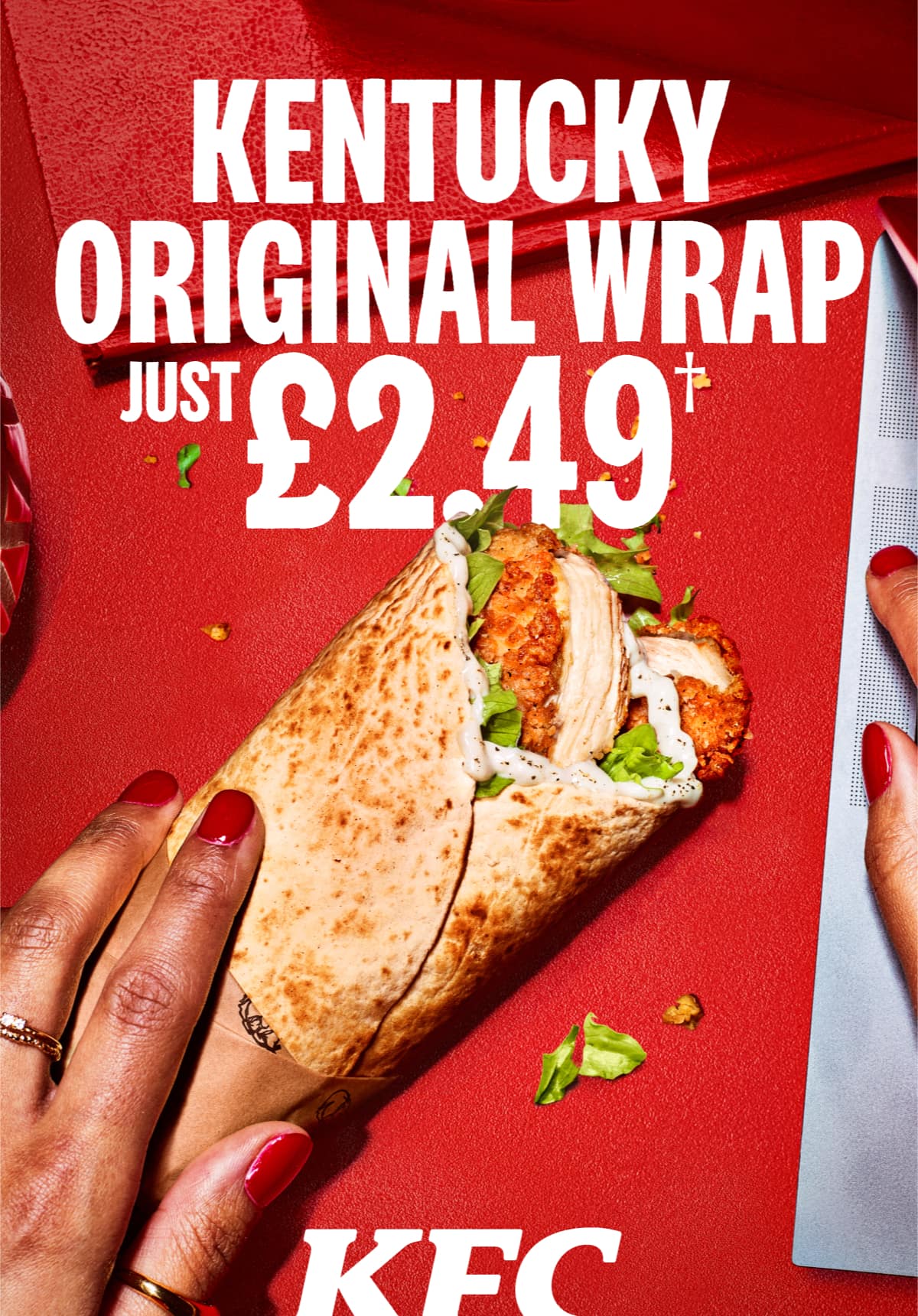 Surrender to our tasty Kentucky Original Wrap, just £2.49. 