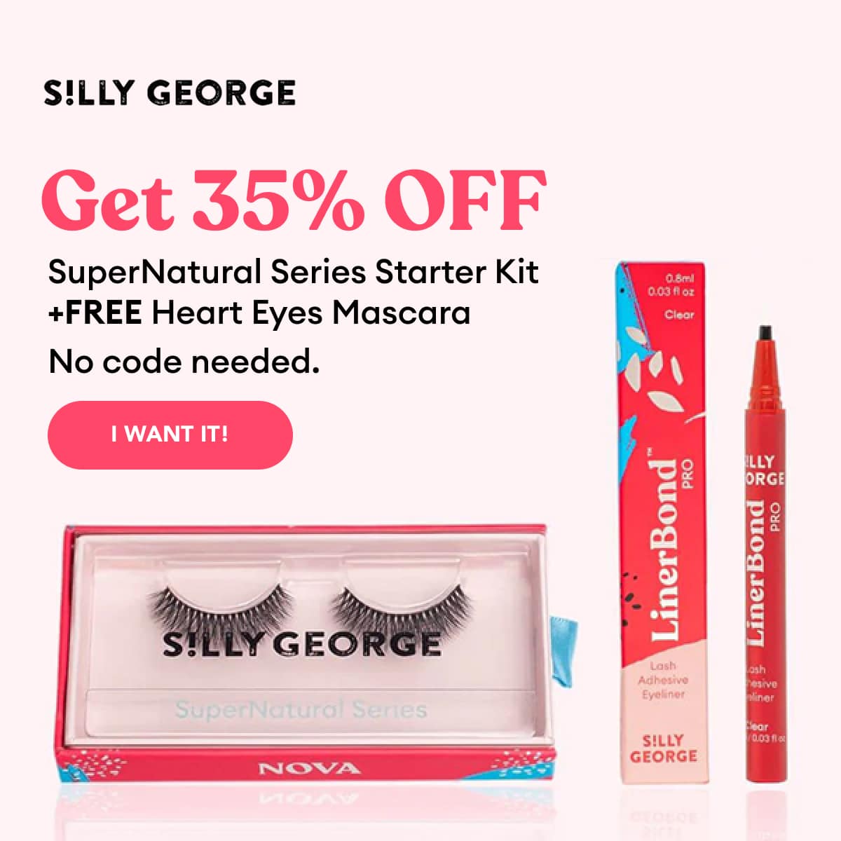 Get 35% OFF SuperNatural Series Starter Kit +FREE Heart Eyes Mascara I WANT IT!