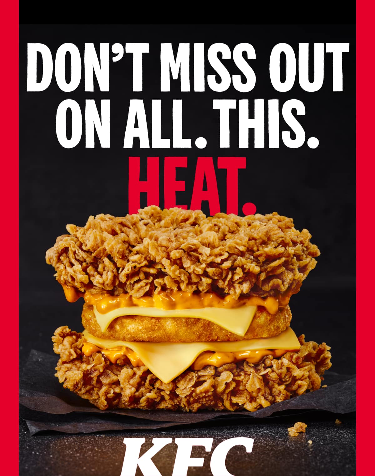 Surrender to our proper fiery Zinger Double Down