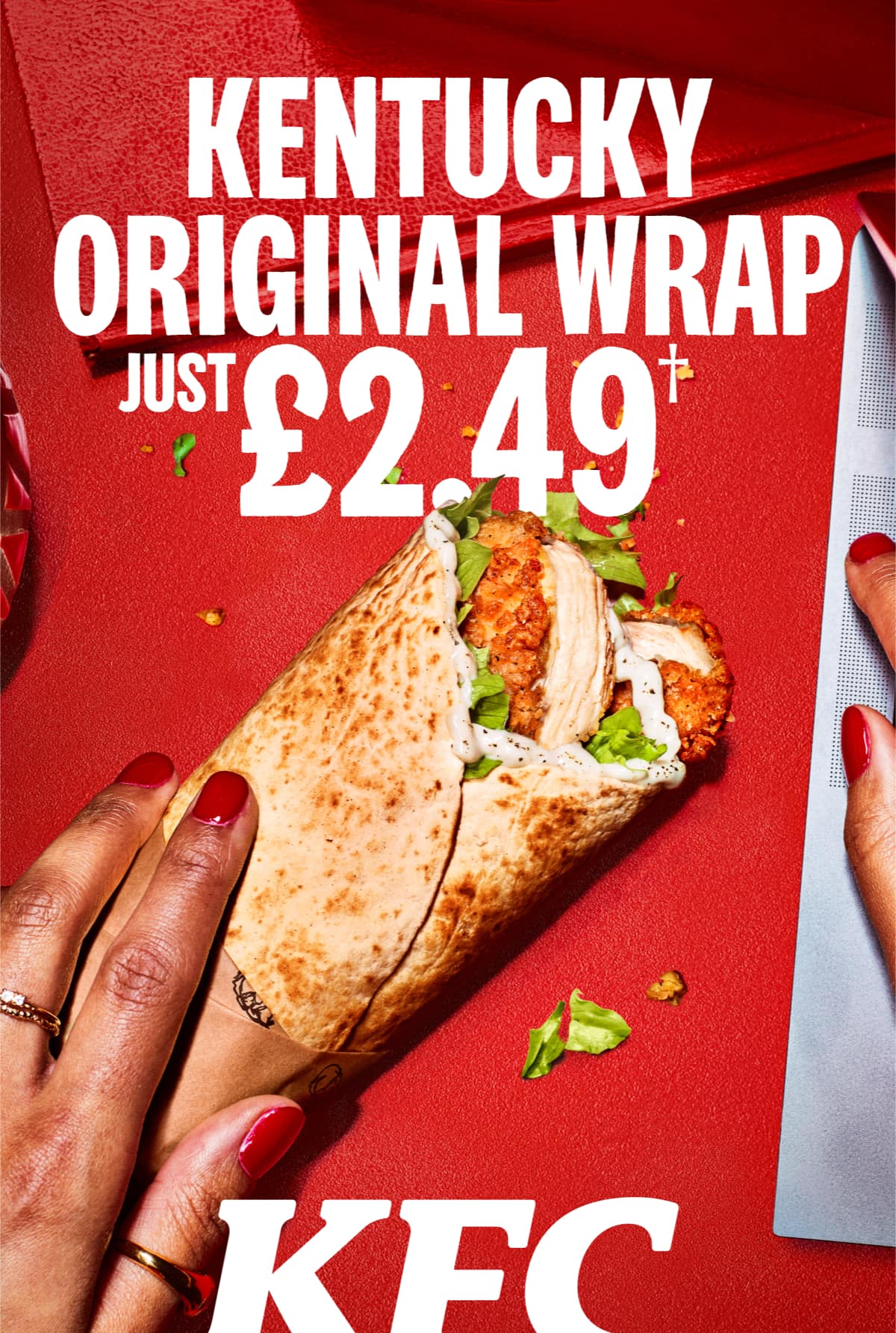 Surrender to our tasty Kentucky Original Wrap, just £2.49. 