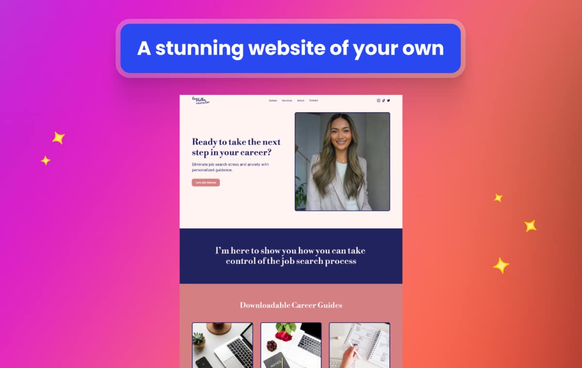 Join the waitlist to be the first to use the Beacons website builder!