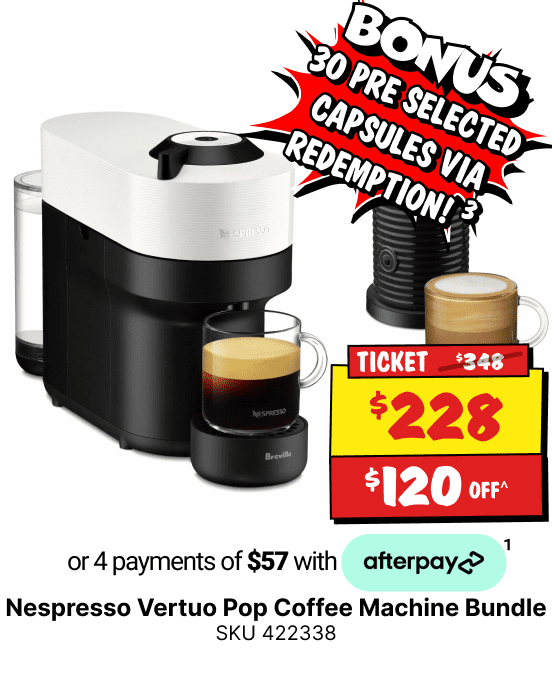 Breville Nespresso Vertuo Pop Coffee Machine Bundle (Coconut White)