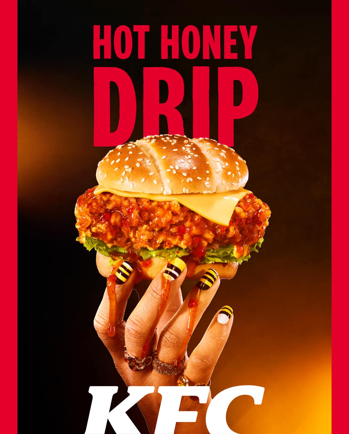 Feast on our NEW Hot Honey Drip Burger 