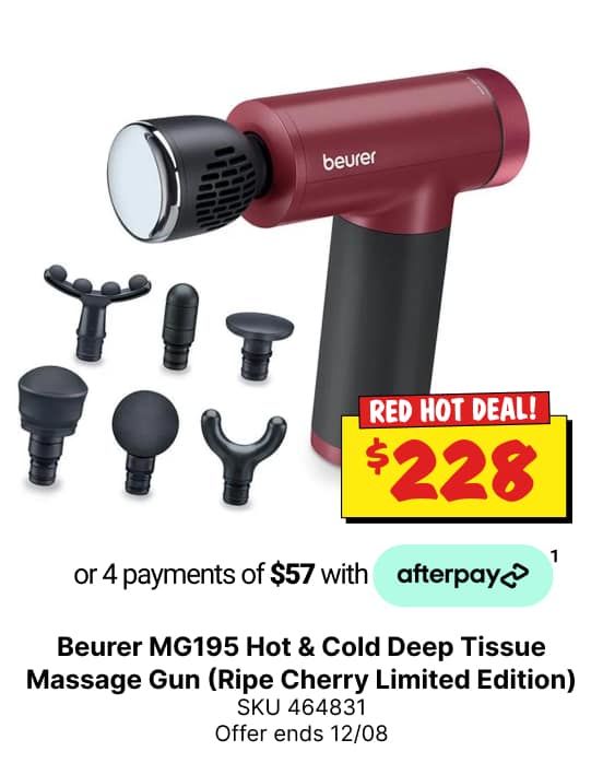 Beurer MG195 Hot & Cold Deep Tissue Massage Gun (Ripe Cherry Limited Edition)