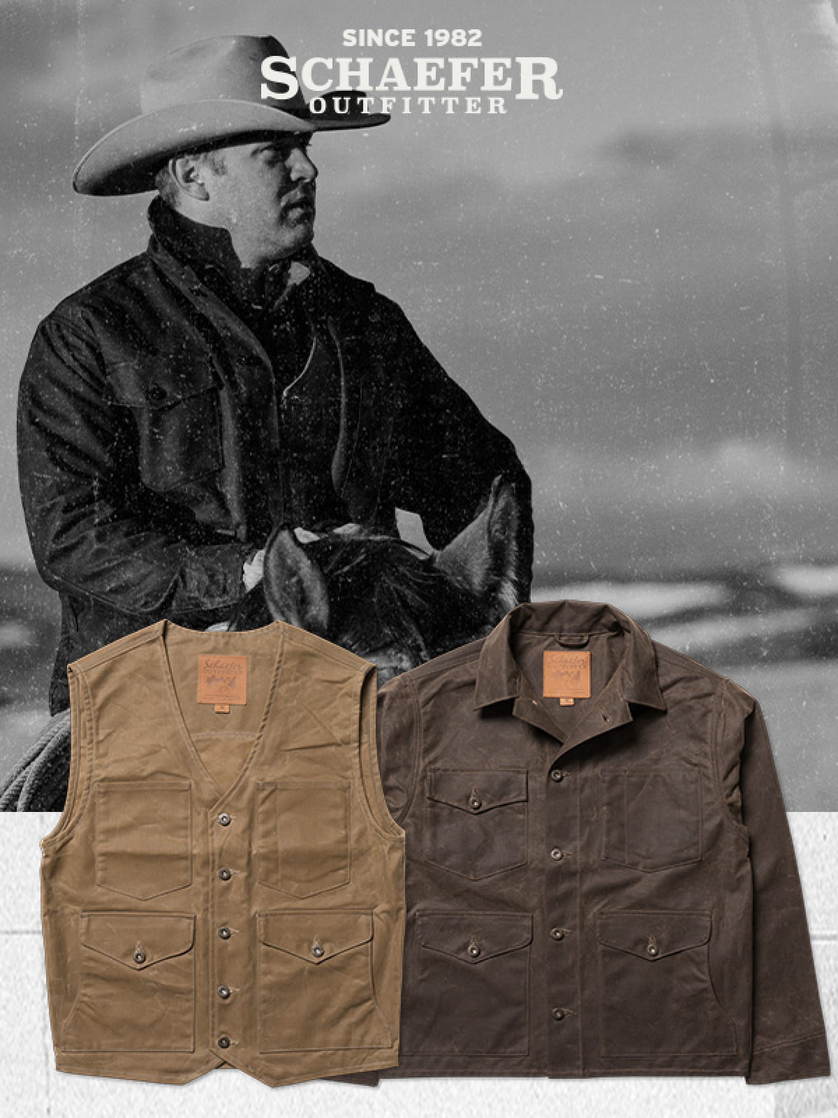 Schaefer Western Jacket Mens RangeWax Mesquite Cargo Studded Oak 311