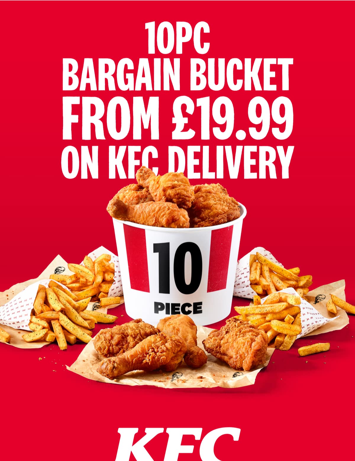 Get our heavenly 10pc Bargain Bucket delivered from just £19.99 