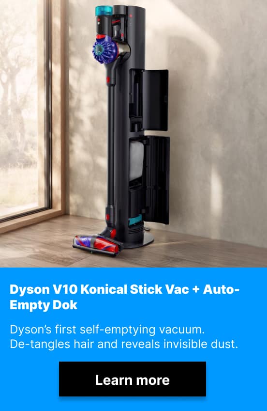 Dyson V10 Konical Stick Vac + Auto-Empty Dok