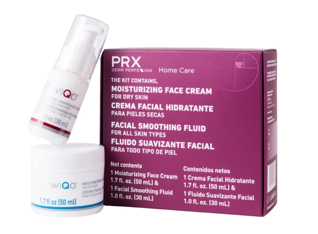 WiQo Smoothing Moisturizing Body Cream bottle promoting a free gift offer for first 10 PRX clients.