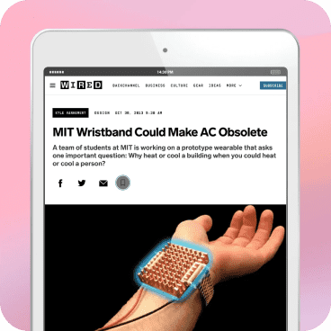 MIT Wristband Could Make AC Obsolete Article