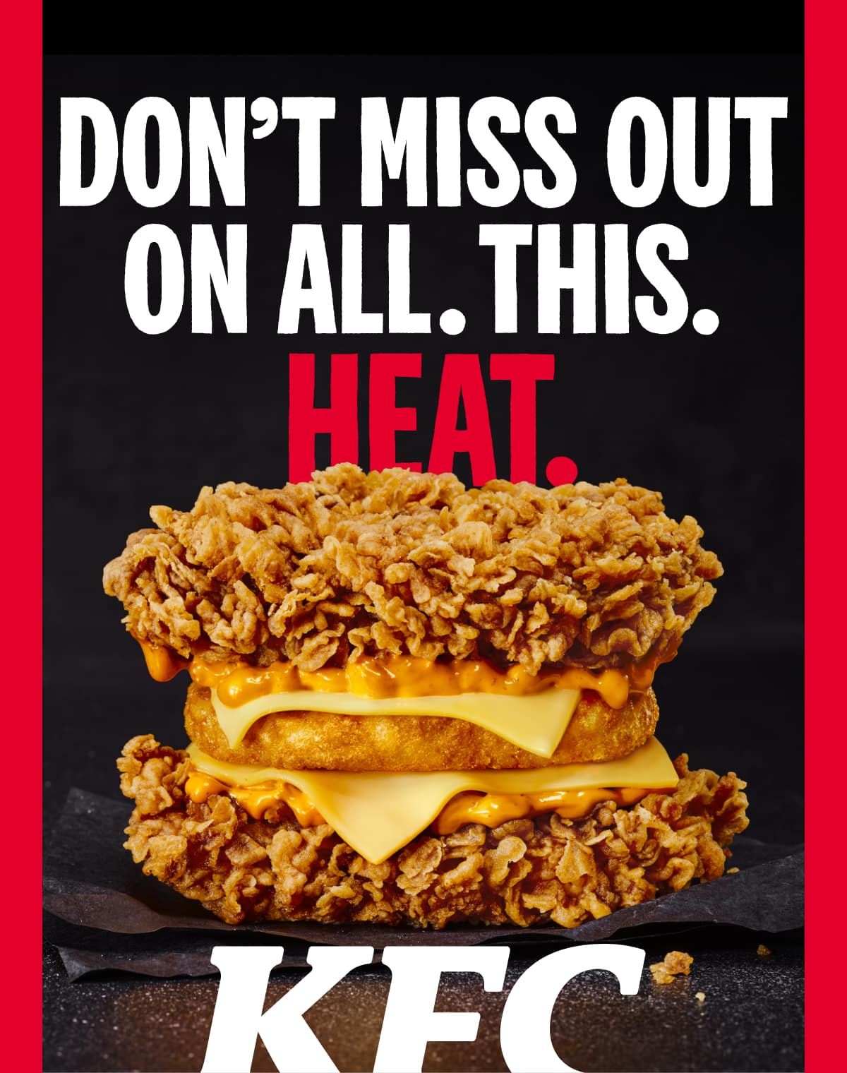 Surrender to our proper fiery Zinger Double Down
