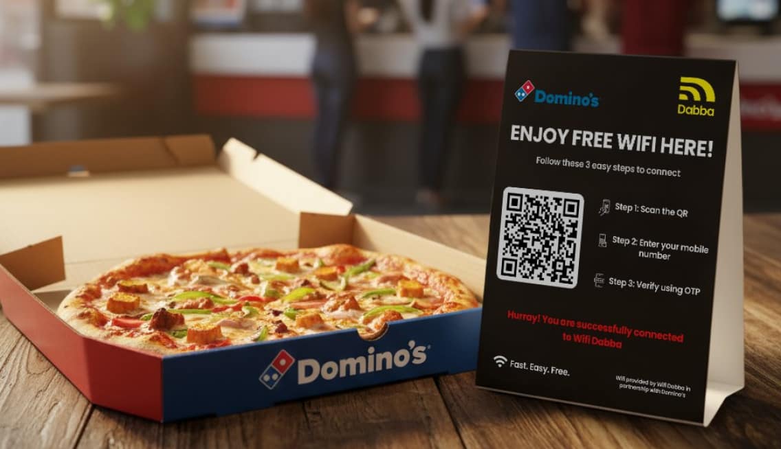 Dabba partners with Domino’s India to expand free WiFi